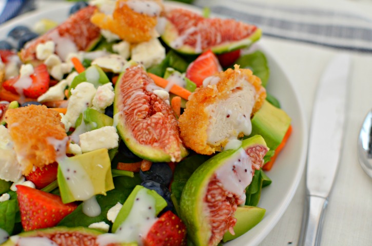 Summer Fruit and Fresh Fig with chicken salad